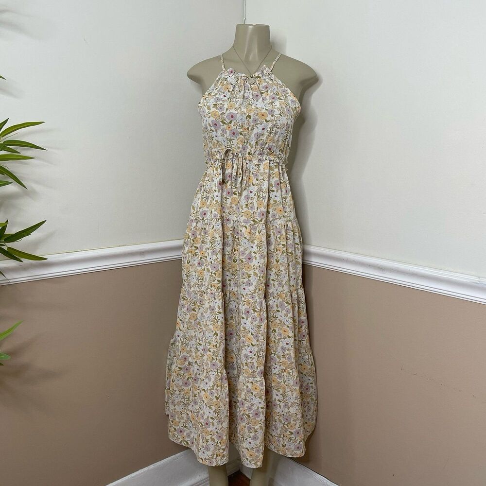 By the River Women's Floral Halter Neck Maxi Dress